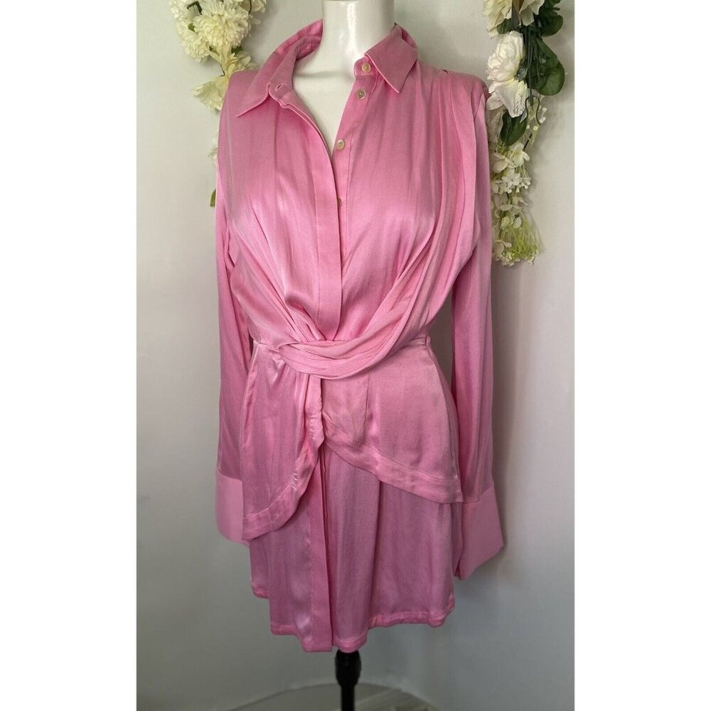 Acler Evelyn Draped Mini Dress Confetti Pink Size 4 or XXS Read For Size NWOT